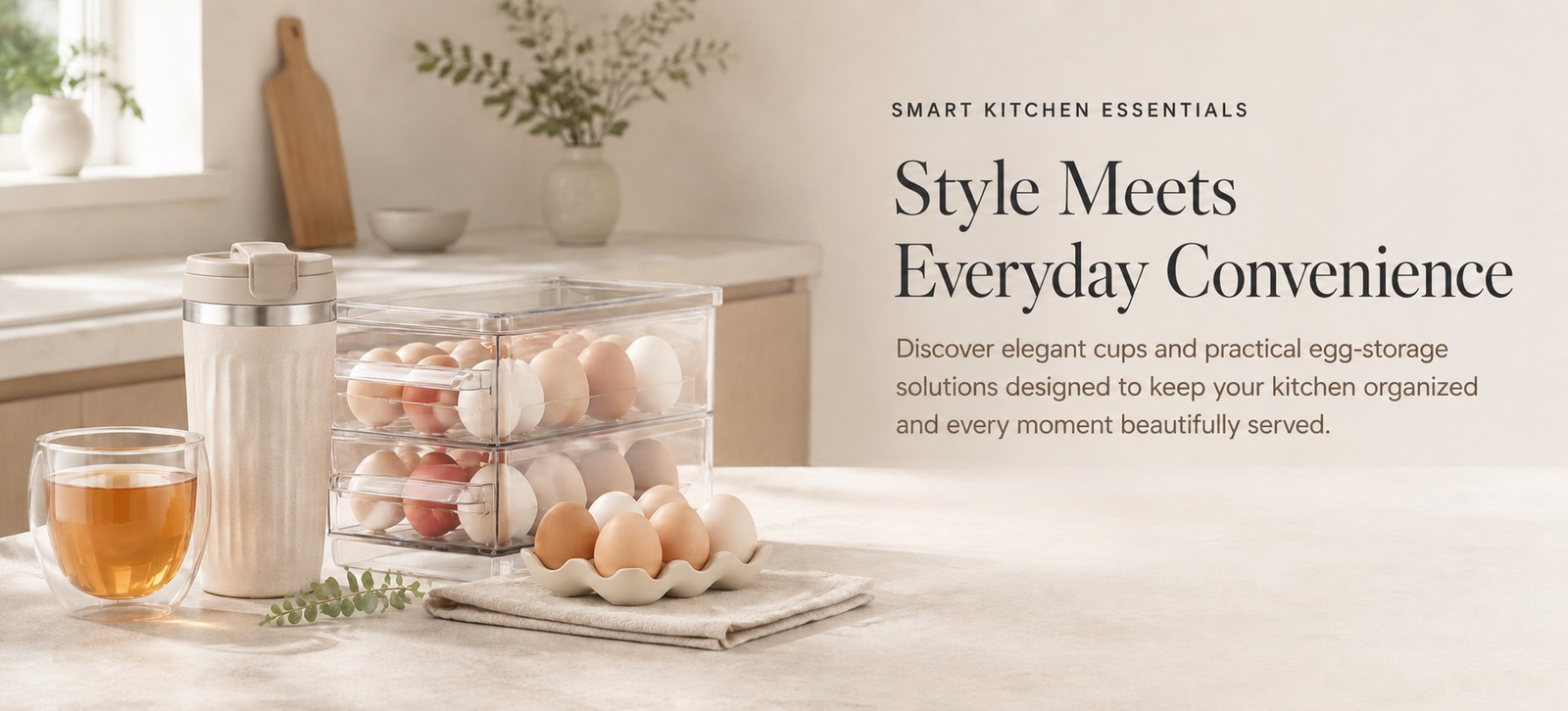 NobleNest stylish cups and egg storage collection